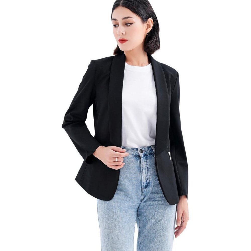 Women's Blazers Blazer Jackets Business Casual Professional Outfit Black - Picture 5 of 6